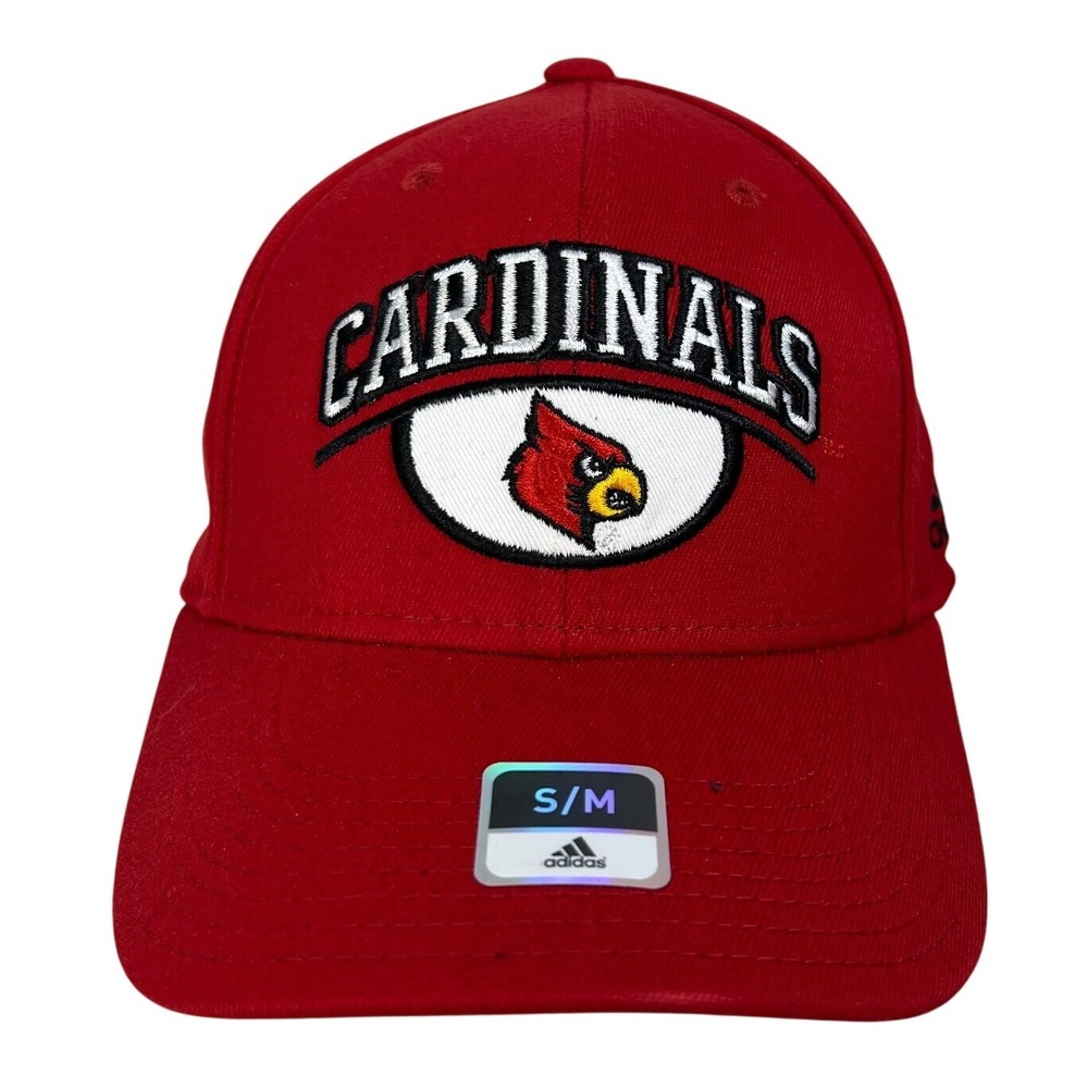 Adidas Louisville Cardinals NCAA Stretch Fit Hat Red S/M New With Tags